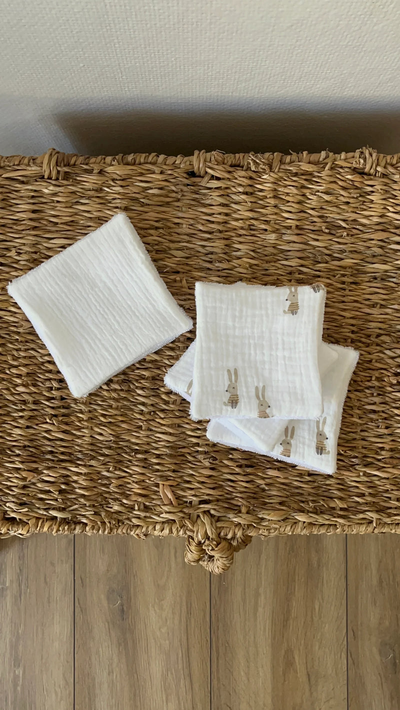 Lingettes lavables réutilisables