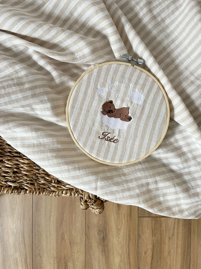 Tambourin personnalisé brodé